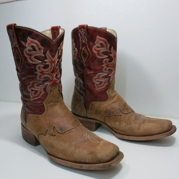 J. B. Dillon Reserve Two Tone Leather Western Kicker Boots Footwear Men's 11.5 - Picture 2 of 7